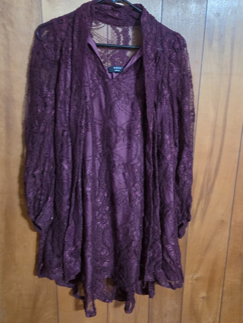 VICI Burgundy Lace Tiered Tunic Witchy Vampire Goth Theme Coquette Small